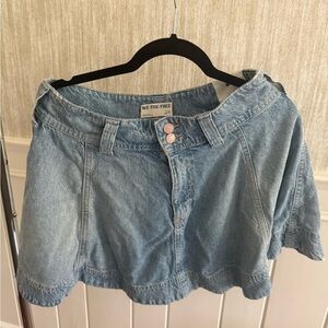 We The Free Light Blue Denim Skirt